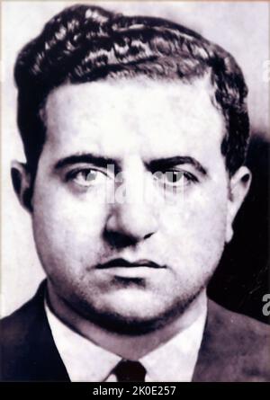 Umberto 'Albert' Anastasia (1902 - 1957), italienisch-amerikanischer Gangster, Hitman und Kriminalchef. Einer der Gründer der modernen amerikanischen Mafia und Mitbegründer und später Chef der Organisation Murder, Inc. Anastasia wurde am 25. Oktober 1957 auf Befehl von Vito Genovese und Carlo Gambino ermordet. Stockfoto