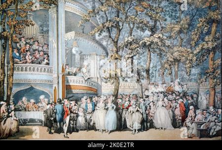 Vauxhall Gardens. Sammlung von Alfred E. Pearson esq. Landschaftsmalerei von Thomas Rowlandson. Stockfoto