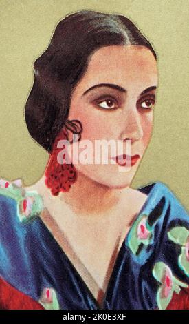 Dolores Asunsolo y Lopez Negrete (3. August 1904 - 11. April 1983), professionell bekannt als Dolores del Rio, war eine mexikanische Schauspielerin, Tänzerin und Sängerin. Stockfoto