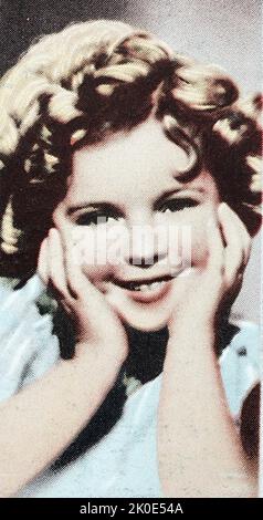 Farbfoto aus einer Serie von Shirley Temple Black (geboren Shirley Jane Temple, 23. April 1928 - 10. Februar 2014) die amerikanische Schauspielerin, Sängerin, Tänzerin und Diplomatin, die von 1934 bis 1938 Hollywoods Hauptdarstellerin als Kinderdarstellerin war. Stockfoto
