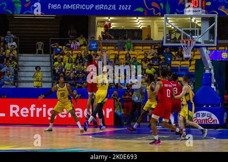 Recife, Brasilien. 10.. September 2022. Finale der Copa América de Basketball Men, FIBA Americup Brazil 2022, das am Samstag (10) im Ginásio Geraldo Magalhães, bekannt als Ginásio Geraldão, in Recife (PE), Brasilien, ausgetragen wird. Quelle: Marcelino Luis/FotoArena/Alamy Live News Stockfoto