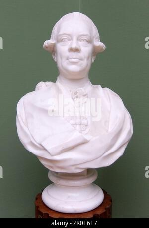 Graf Iwan Grigorjewitsch Tschernyschjow (1726 - 1797; russischer General und Admiral, prominent während der Herrschaft der Kaiserin Katharina der Großen. Büste aus Marmor, 1770, von Fedot Ivanovich Shubin (28. Mai 1740 - 24. Mai 1805) gilt weithin als der größte Bildhauer des 18.. Jahrhunderts. Stockfoto