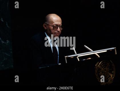 Menachem Begin (1913 - 1992) israelischer Politiker, Gründer von Likud und sechster Premierminister Israels. Stockfoto