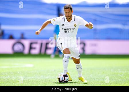 Madrid, Spanien. 11. September 2022. Eden Hazard of Real Madrid während des La Liga-Spiels zwischen Real Madrid und RCD Mallorca spielte im Santiago Bernabeu Stadion am 11. September 2022 in Madrid, Spanien. (Foto von Ruben Albarran / PRESSIN) Credit: PRESSINPHOTO SPORTS AGENCY/Alamy Live News Stockfoto