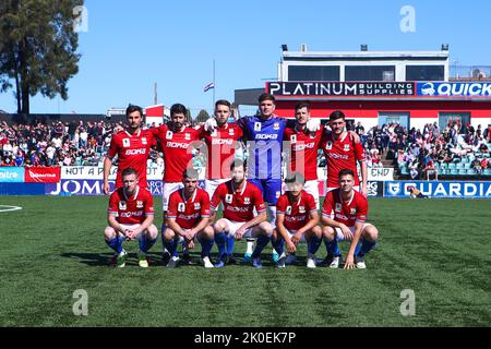 11.. September 2022; Sydney United Sports Centre, Edensor Park, New South Wales, Australien; Australien A League Cup, Halbfinale, Sydney United gegen Brisbane Roar: Sydney United vor dem Spiel Teamfoto Stockfoto