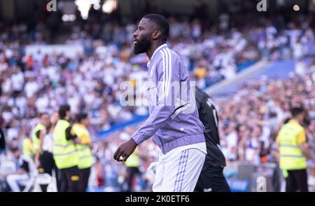 Stadion Santiago Bernabeu, Madrid, Spanien. 11. September 2022. La Liga Santander, Real Madrid CF Versus Real CD Mallorca; Antonio Rudiger Credit: Action Plus Sports/Alamy Live News Stockfoto