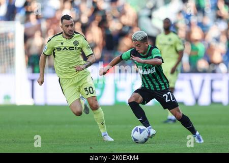 Reggio Emilia, Italien. 11. September 2022. Maxime Lopez (US Sassuolo) während US Sassuolo gegen Udinese Calcio, italienische Fußballserie A Spiel in Reggio Emilia, Italien, September 11 2022 Quelle: Independent Photo Agency/Alamy Live News Stockfoto