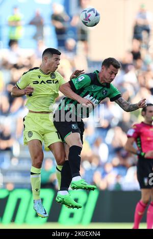 Reggio Emilia, Italien. 11. September 2022. Andrea Pinamonti (US Sassuolo) während US Sassuolo gegen Udinese Calcio, italienische Fußballserie A Spiel in Reggio Emilia, Italien, September 11 2022 Quelle: Independent Photo Agency/Alamy Live News Stockfoto