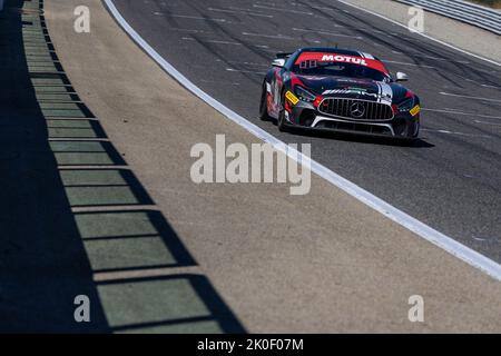 77 ALANIS Eric, DE MARTIN Alberto, NM Racing Team, Mercedes-AMG GT4, Aktion beim Lauf 5. des Championnat de France FFSA GT 2022, vom 11. Bis 13. September auf dem Circuit de Lédenon in Lédenon, Frankreich - Foto Marc de Mattia / DPPI Stockfoto