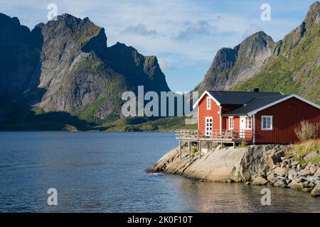 Blick auf Hamnøy, Lofoten, Norwegen Stockfoto