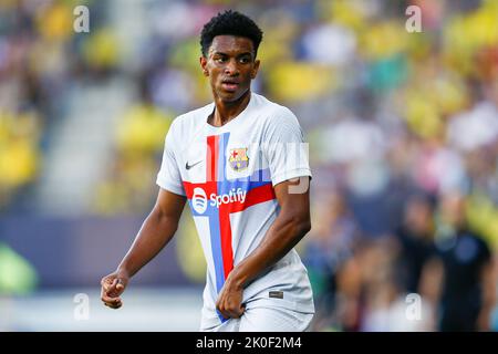 Alex Balde vom FC Barcelona beim La Liga-Spiel zwischen Cadiz CF und FC Barcelona spielte am 9. September 2022 im Nuevo Mirandilla Stadium in Cadiz, Spanien. (Foto von Antonio Pozo / PRESSIN) Stockfoto