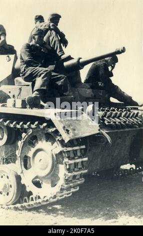 Wehrmacht Heer Panzerkampfwagen III PzKpfw III Panzer III Ausf. H - Deutsche Armee Panzerkampfwagen / mittelgroßer Tank III Mark / Mk H - Russland Stockfoto