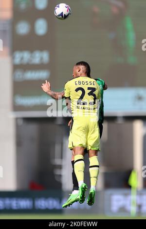 Reggio Emilia, Italien. 11. September 2022. Enzo Ebosse (Udinese Calcio) während US Sassuolo gegen Udinese Calcio, italienische Fußballserie A Spiel in Reggio Emilia, Italien, September 11 2022 Quelle: Independent Photo Agency/Alamy Live News Stockfoto