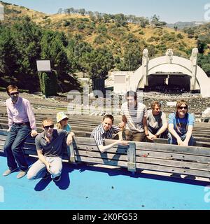 Belle und Sebastian beim Hollywood Bowl, Los Angeles, Vereinigte Staaten von Amerika. Stockfoto