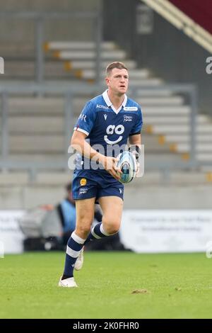 Eccles, Großbritannien. 20.. Mai 2016. Sale Sharks Sam James während des Spiels der Gallagher Premiership Sale Sharks vs Northampton Saints im AJ Bell Stadium, Eccles, Großbritannien, 11.. September 2022 (Foto von Steve Flynn/News Images) in Eccles, Großbritannien am 5/20/2016. (Foto von Steve Flynn/News Images/Sipa USA) Quelle: SIPA USA/Alamy Live News Stockfoto