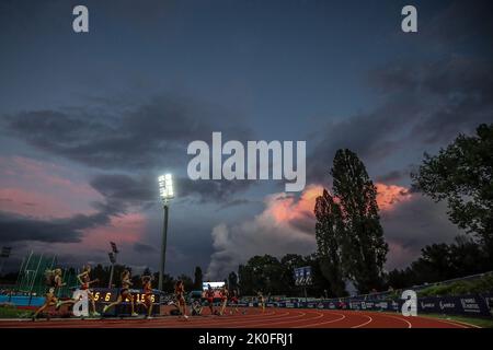 Zagreb, Kroatien. 11. September 2022. ZAGREB, KROATIEN - 11. SEPTEMBER: Eine Gesamtansicht des Austragungsortes während der World Athletics Continental Tour Gold 2022 - 72. Boris Hanzekovic Memorial im Mladost Stadium am 11. September 2022 in Zagreb, Kroatien. Foto von Slavko Midzor/Pixsell Credit: Pixsell Foto- und Videoagentur/Alamy Live News Stockfoto