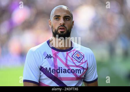 Bologna, Italien. 11. September 2022. Amrabat-Porträt während des FC Bologna gegen ACF Fiorentina, italienische Fußballserie Ein Spiel in Bologna, Italien, September 11 2022 Quelle: Independent Photo Agency/Alamy Live News Stockfoto