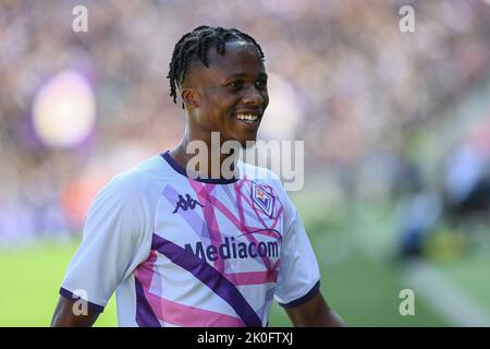 Bologna, Italien. 11. September 2022. Kouame Portrait während des FC Bologna gegen ACF Fiorentina, italienische Fußballserie Ein Spiel in Bologna, Italien, September 11 2022 Quelle: Independent Photo Agency/Alamy Live News Stockfoto