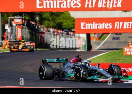 Autodromo Nazionale Monza, Monza, Italien, 11. September 2022, George Russel fährt das (63) Mercedes-AMG Petronas F1 Team W13 während der Formel 2022 1 Pirelli Gran Premio d'Italia - Grand Prix von Italien - Rennen - Formel-1-Meisterschaft Stockfoto