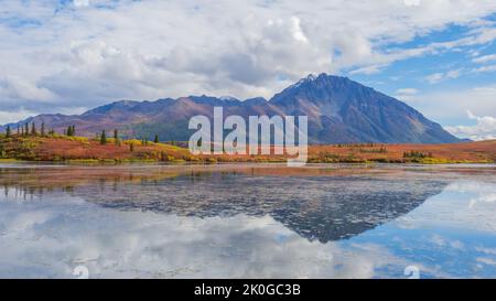 Herbstlandschaft in der Wildnis Alaskas Stockfoto