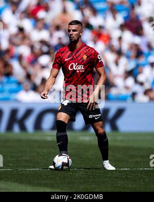 MADRID, SPANIEN - 11. SEPTEMBER: Martin Valjent von RCD Mallorca im Einsatz während des La Liga Santander Spiels zwischen Real Madrid CF und RCD Mallorca am 11. September 2022 in Santiago Bernabeu in Madrid, Spanien. Quelle: Ricardo Larreina/AFLO/Alamy Live News Stockfoto