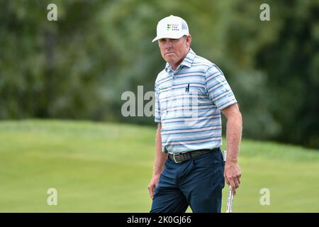 Jennings, Missouri, USA. 11. September 2022: Golfer Justin Leonard am letzten Tag des Ascension Charity Classic im Norwood Hills Country Club in Jennings, MO Richard Ulreich/CSM Credit: CAL Sport Media/Alamy Live News Stockfoto