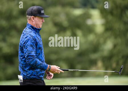 Jennings, Missouri, USA. 11. September 2022: Golfer Brian Gay am letzten Tag des Ascension Charity Classic im Norwood Hills Country Club in Jennings, MO Richard Ulreich/CSM Credit: CAL Sport Media/Alamy Live News Stockfoto