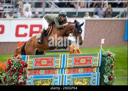 Calgary, Alberta, Kanada, 11. September 2022. Peder Fredricson (SWE) H&M All in, CSIO Spruce Meadows Masters, - CP Grand Prix Stockfoto