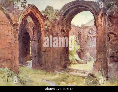 Ruins of St. John's Church, Chester East End aus ' Chester Water-Colors ' von Compton, E. Harrison (Edward Harrison) Erscheinungsdatum 1916 Chester is a ummauert Cathedral City in Cheshire, England. Es liegt am Fluss Dee, in der Nähe der englisch-walisischen Grenze. Stockfoto