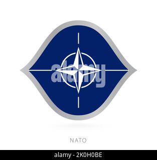 Flagge der NATO-Nationalmannschaft im Stil für internationale Basketballwettbewerbe. Vektorzeichen. Stock Vektor