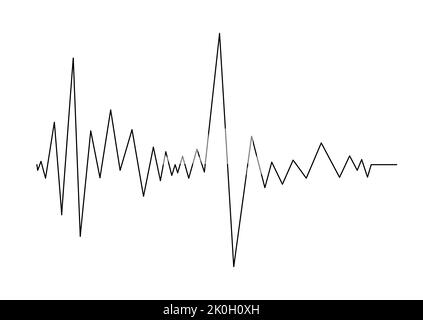 Erdbeben-Seismogramm oder Musiklautstärke schlagen Wellensignal. Stock Vektor