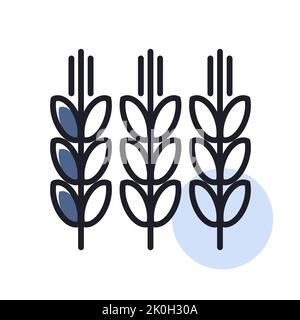 Stacheletts und Weizenkörner isoliert Ikone. Zeichen Landwirtschaft. Graph-Symbol für Ihr Website-Design, Logo, App, UI. Vektorgrafik, EPS10. Stock Vektor