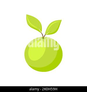 Öko-Logo Apfel Naturschutz Ernte flach. Einfache Marke retten Flora Fauna in der Welt Planeten Ressourcen. Nur natürliche Komponente Gütezeichen Veganismus nicht auf Tieranzeigen Abzeichen Geschäft Firma getestet Stock Vektor