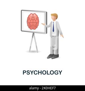 Psychologie-Symbol. 3D Illustration aus der Sammlung Brain procces. Creative Psychology 3D Symbol für Webdesign, Vorlagen, Infografiken und mehr Stock Vektor