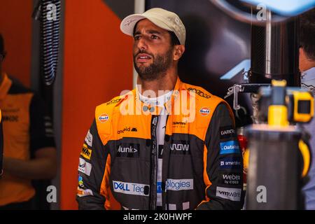 MONZA, Italien, 09. September 2022; # 3, Daniel RICCIARDO, AUS, McLaren F1 Team, MCL35M, Mercedes-Motor, während der Formel 1, F1, großer Preis von Italien, Gro Stockfoto