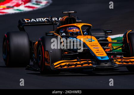 MONZA, Italien, 10. September 2022; # 3, Daniel RICCIARDO, AUS, McLaren F1 Team, MCL35M, Mercedes-Motor, während der Formel 1, F1, großer Preis von Italien, Gro Stockfoto