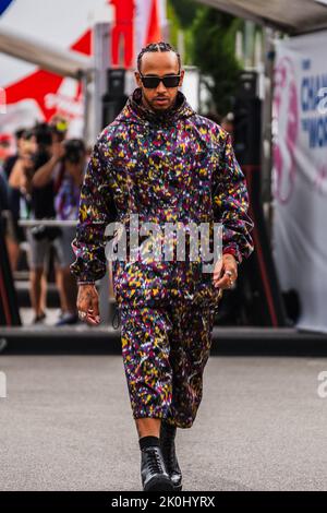 MONZA, Italien, 09. September 2022;#44, Lewis HAMILTON, GBR, Mercedes AMG F1 Team, Mercedes-AMG F1 W13 E Performance, während der Formel 1, F1, Italienische Gra Stockfoto