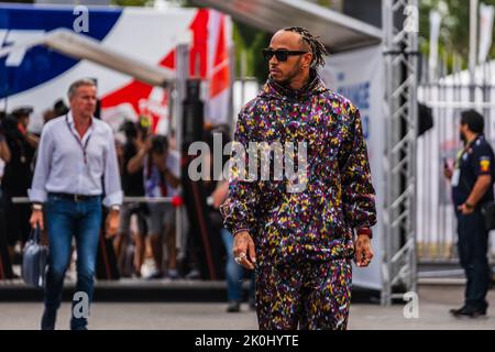 MONZA, Italien, 09. September 2022;#44, Lewis HAMILTON, GBR, Mercedes AMG F1 Team, Mercedes-AMG F1 W13 E Performance, während der Formel 1, F1, Italienische Gra Stockfoto