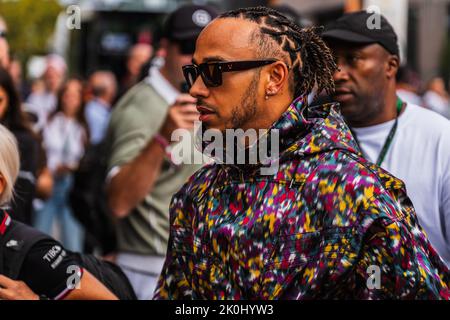 MONZA, Italien, 09. September 2022;#44, Lewis HAMILTON, GBR, Mercedes AMG F1 Team, Mercedes-AMG F1 W13 E Performance, während der Formel 1, F1, Italienische Gra Stockfoto