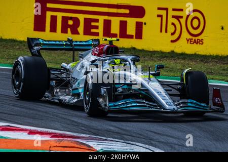 MONZA, Italien, 09. September 2022;#44, Lewis HAMILTON, GBR, Mercedes AMG F1 Team, Mercedes-AMG F1 W13 E Performance, während der Formel 1, F1, Italienische Gra Stockfoto