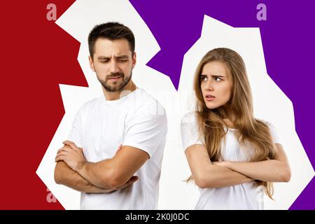 Das Paar argumentierte und übete sich gegenseitig. Stockfoto