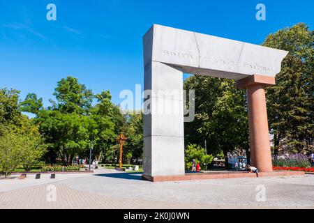 Arka, der Bogen, Denkmal für das Vereinigte Litauen, Klaipeda, Litauen Stockfoto