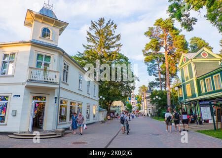 Jomas iela, Dzintari, Jurmala, Lettland Stockfoto