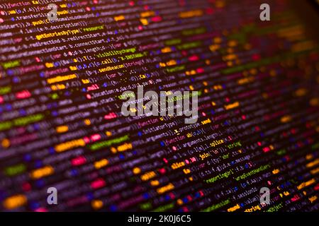Codehintergrund. Web-Programmierung mit Javascript-Codierung Stockfoto