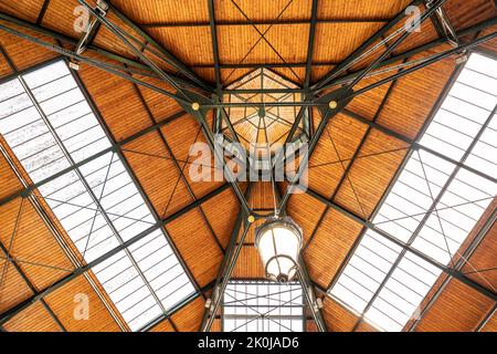 Detail der historischen Markthalle von Sens, Frankreich Stockfoto