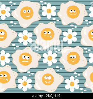 Spiegeleier Muster, Farbe Vektor Illustration Hintergrund Stock Vektor