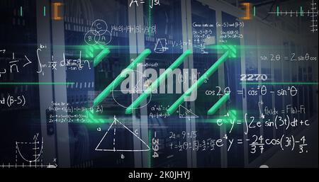 Bild von Statistiken und der Verarbeitung finanzieller Daten über das Stadtbild Stockfoto