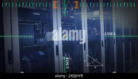 Bild von Statistiken und der Verarbeitung finanzieller Daten über das Stadtbild Stockfoto