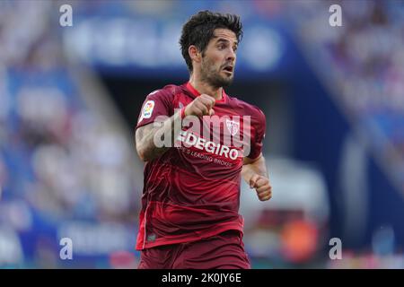 Francisco Alarisco vom FC Sevilla während des La Liga-Spiels zwischen RCD Espanyol und dem FC Sevilla spielte am 9. September 2022 im RCDE-Stadion in Barcelona, Spanien. (Foto von Bagu Blanco / PRESSIN) Stockfoto