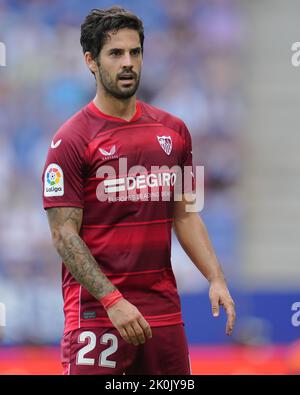 Francisco Alarisco vom FC Sevilla während des La Liga-Spiels zwischen RCD Espanyol und dem FC Sevilla spielte am 9. September 2022 im RCDE-Stadion in Barcelona, Spanien. (Foto von Bagu Blanco / PRESSIN) Stockfoto